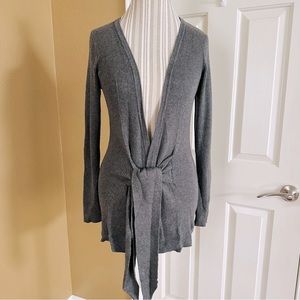 Cache Cardigan Sweater Belted Grey Women's Size M